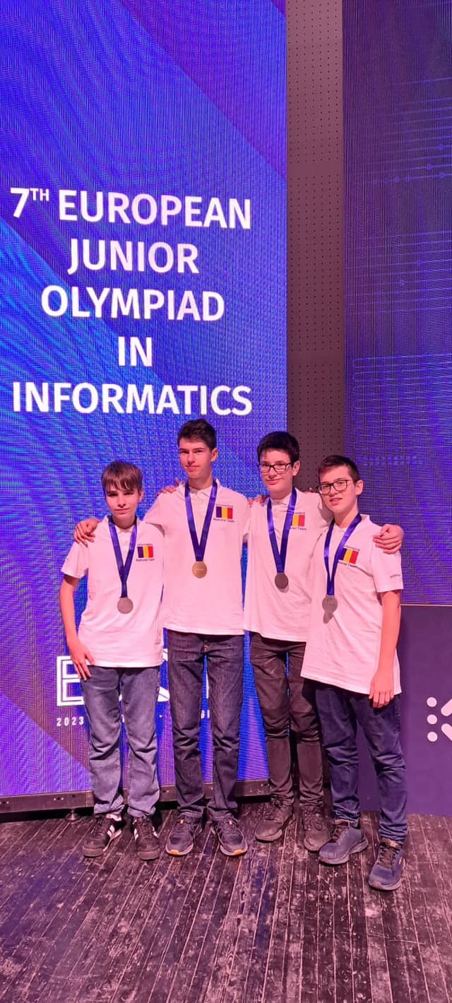 România, locul I în clasamentul pe medalii la Olimpiada Europeană de Informatică pentru Juniori 2023